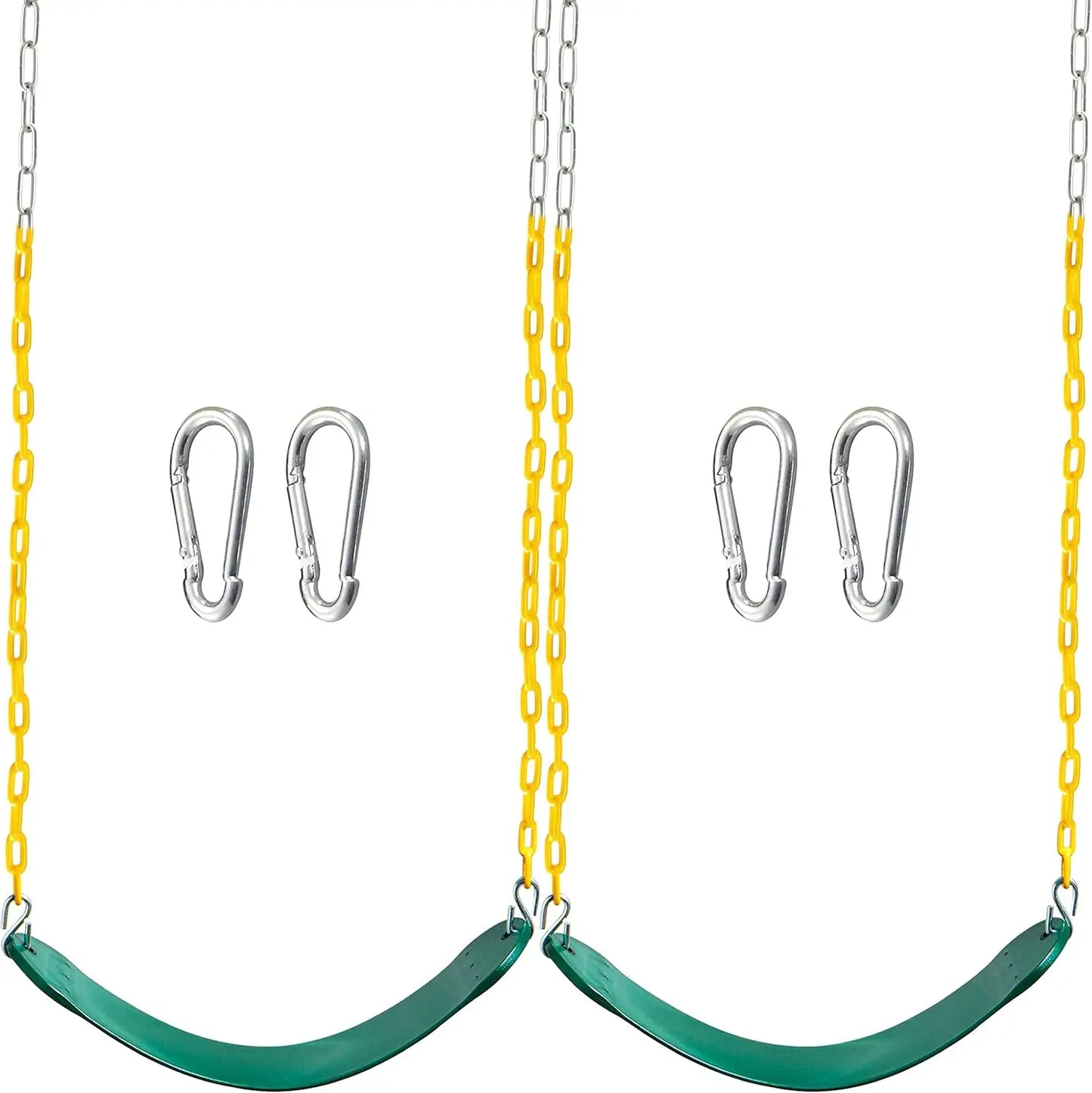 Joyfy 2 Pack Green Swing Seats Heavy Duty With 66 Inch Chain And Snap Hooks