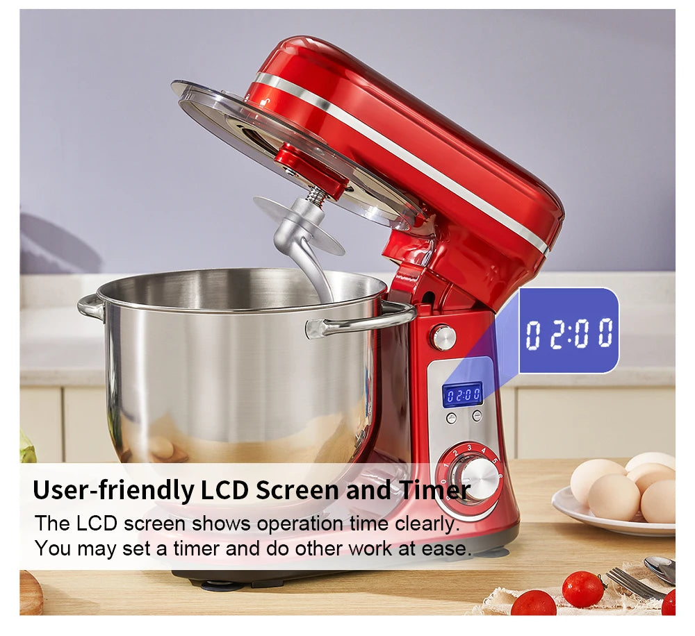 BioloMix 6 Speed Stand Mixer And Blender 1200W 6L Quiet Kitchen Appliance