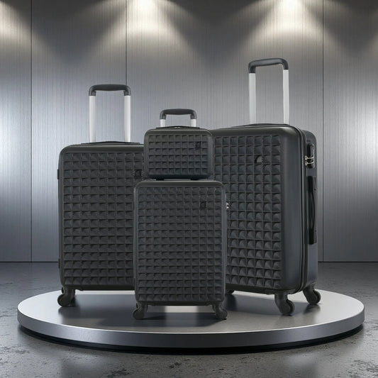4 Piece ABS Hardside Spinner Luggage Set 18 23 27 13 Cosmetic Case 3 Digit Lock