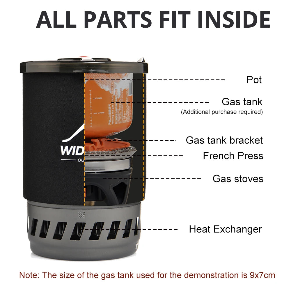 Widesea Camping Stove With Heat Exchanger Propane Burner And Cookware Set