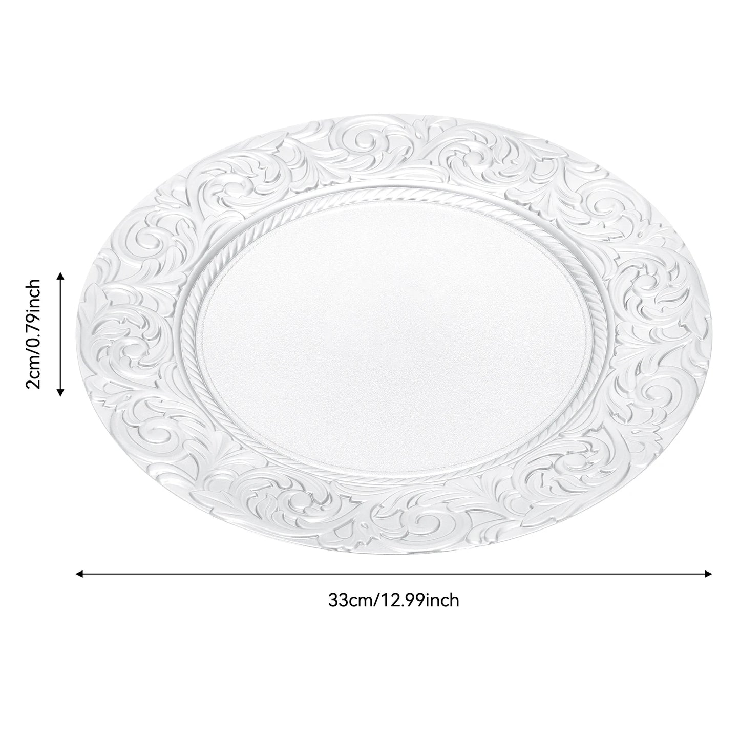 100Pcs 13 Inch Round Charger Plates Set For Wedding Party Silver Green