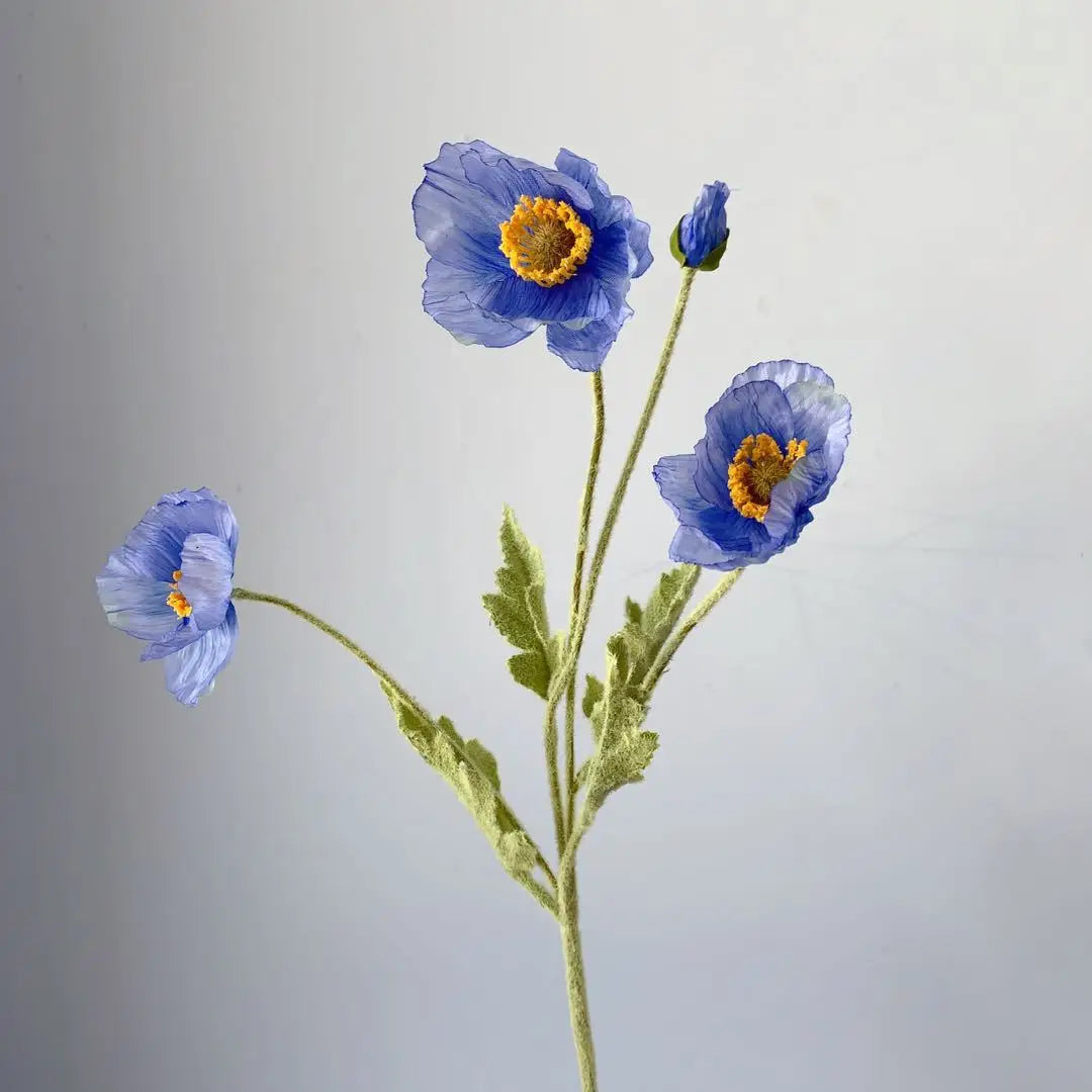 4 Head Poppy Artificial Flowers Bouquet For Home Decor Wedding Party Diy