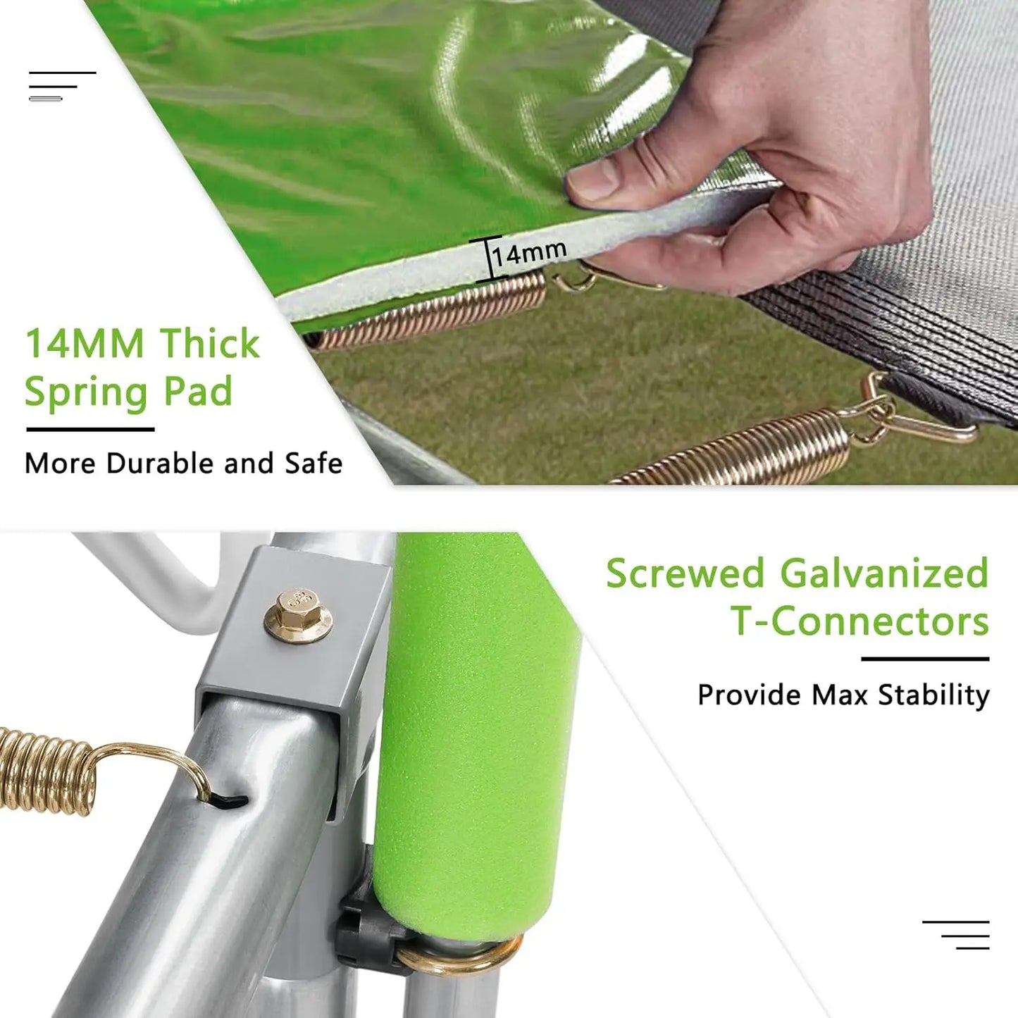 Trampoline 8FT 10FT 12FT 14FT 15FT Trampolines with Enclosure Net 400LBS Outdoor Trampolines for Kids with Basketball Hoop ASTM