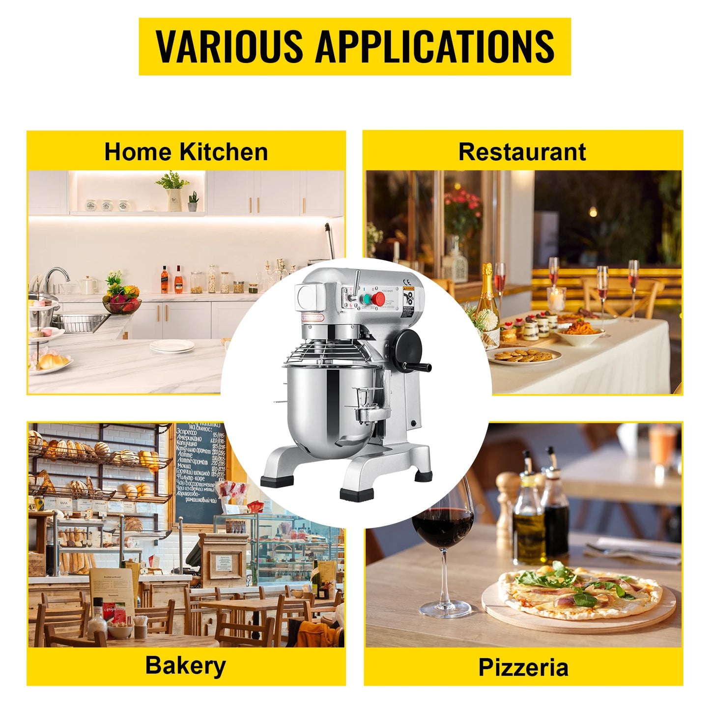 SucceBuy 10 To 30L Electric Dough Mixer Stainless Steel