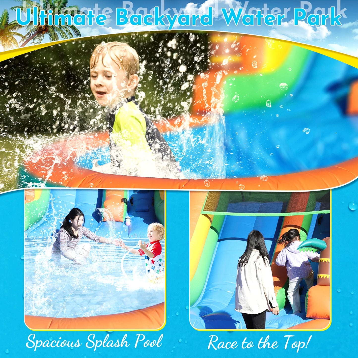 21ft Giant Commercial PVC Inflatable Water Slide With Blower