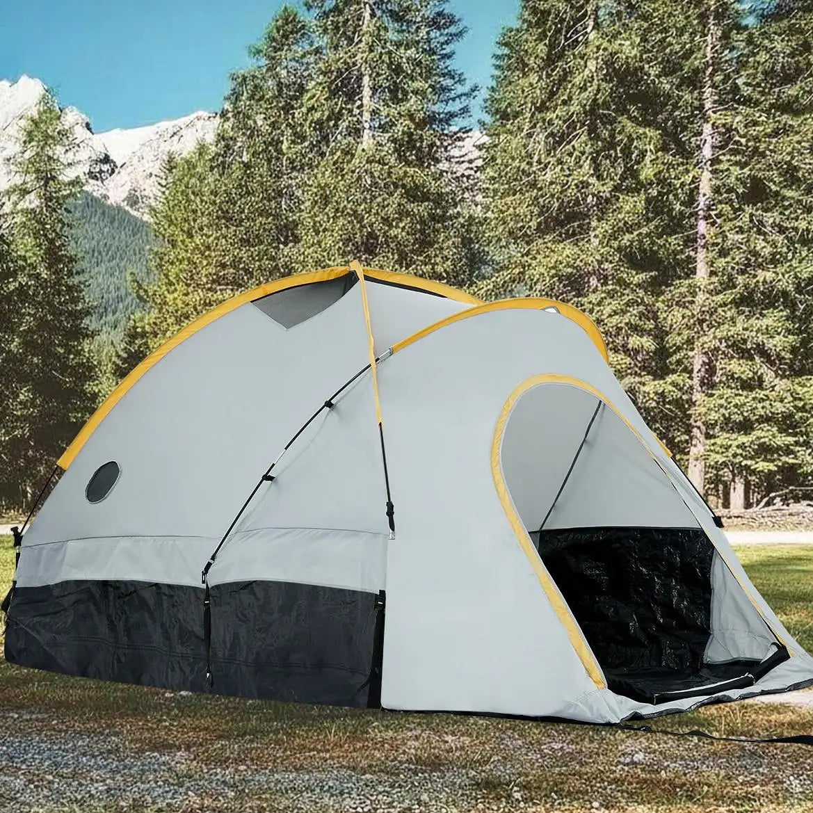 Waterproof Double Layer Truck Bed Tent With Awning 210D Oxford Fits 5 To 6 Feet