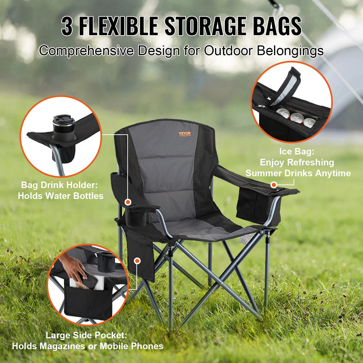 SucceBuy 350lb Outdoor Folding Camping Chair Ultralight Portable Seat