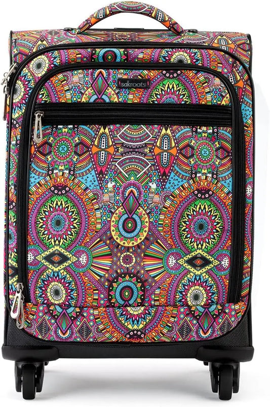 Sustainable 22 Inch Roller Suitcase for Travel Carry On Luggage