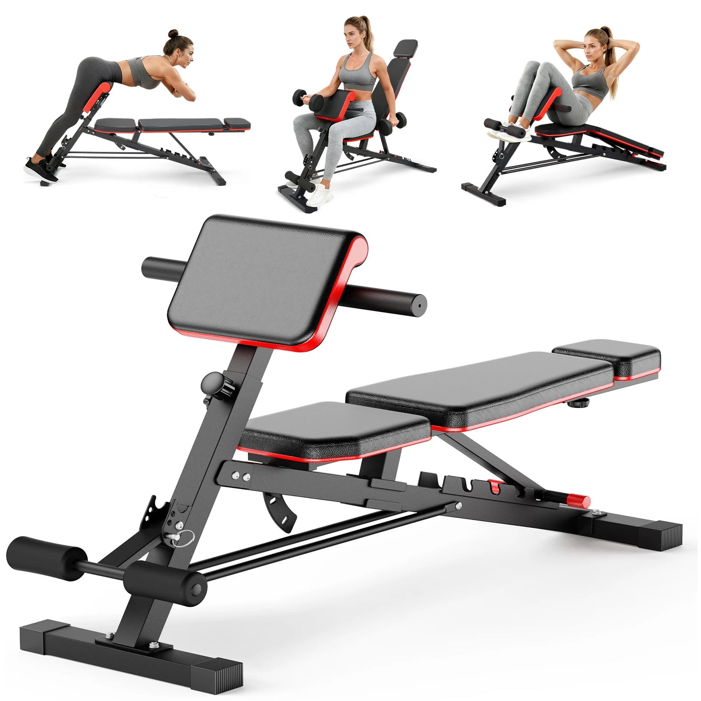 Foldable Adjustable Dumbbell Bench Roman Chair For Home Gym And Weightlifting