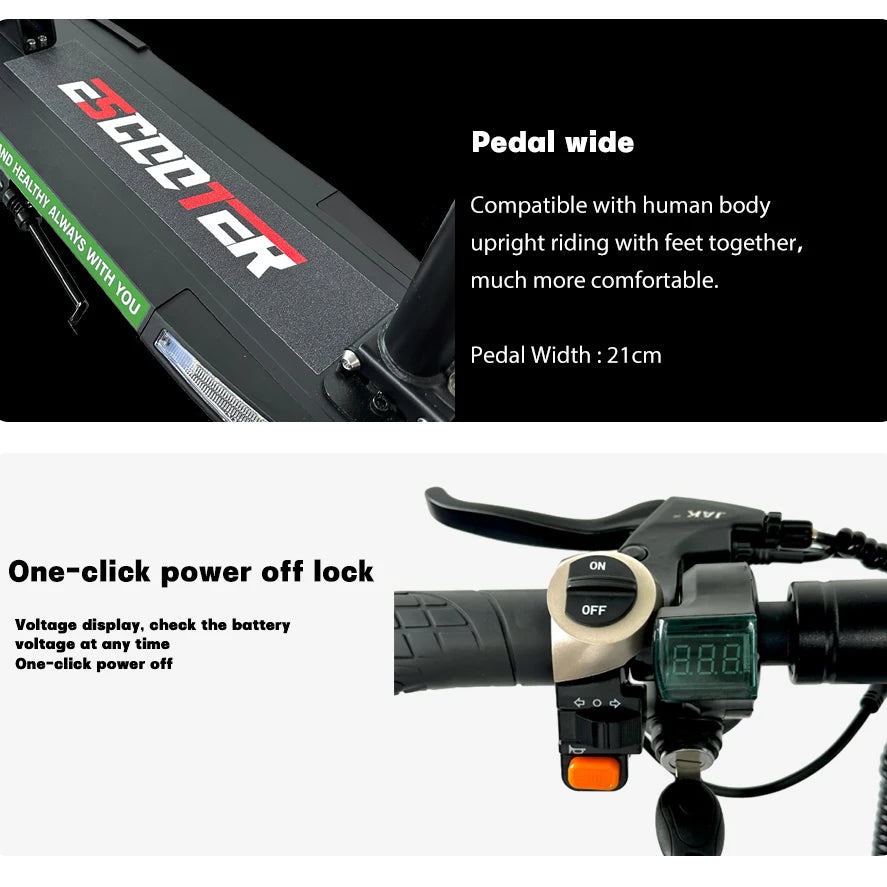 EU US Warehouse Electric Scooter 48V 800W Long Range 40 To 60km Lightweight