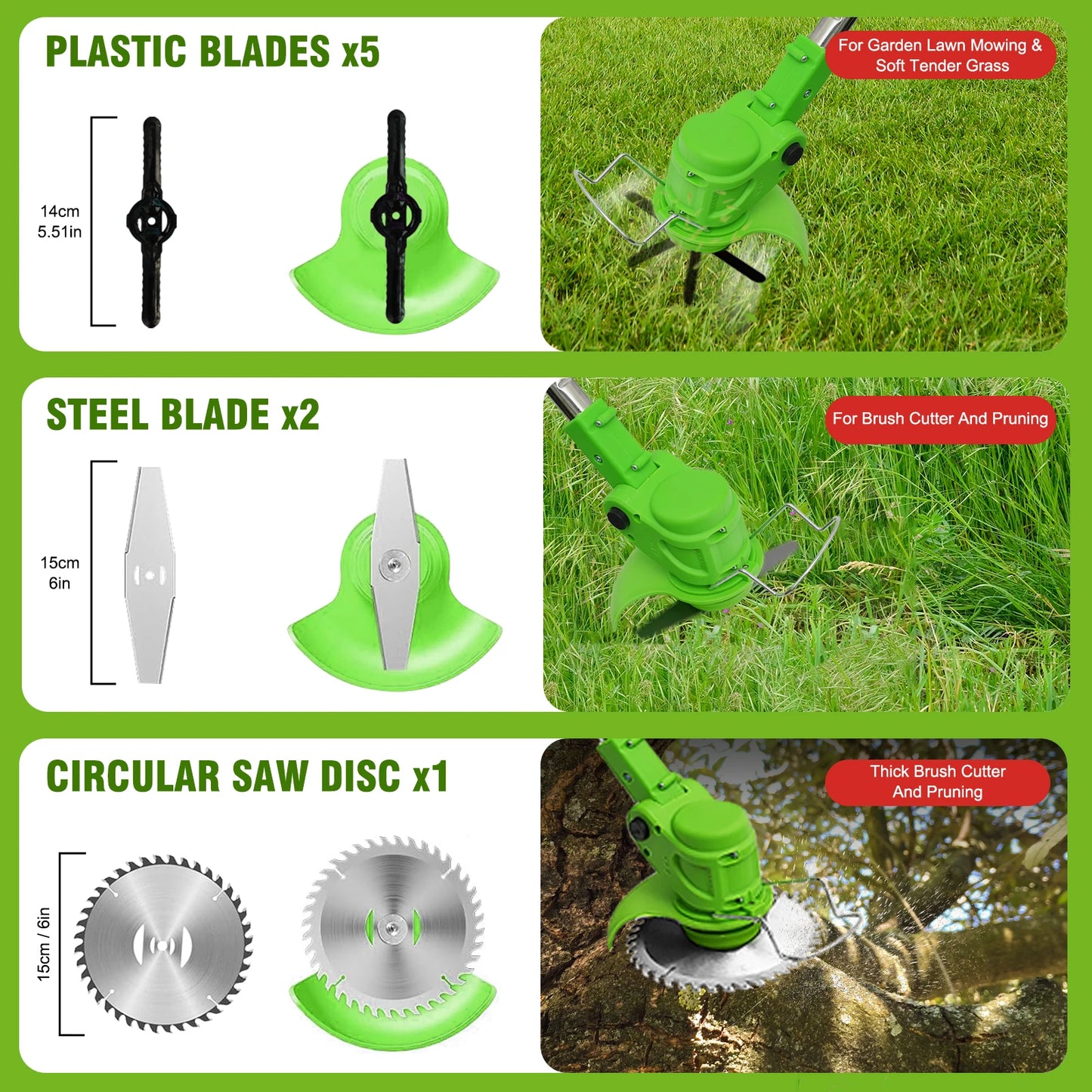 2-in-1 Cordless Electric  Lawn Mower Brushless Edger Eater Grass String Trimmer Cutter 650W 18000 RPM With 24V Two Battery Adjustable For Garden Tool