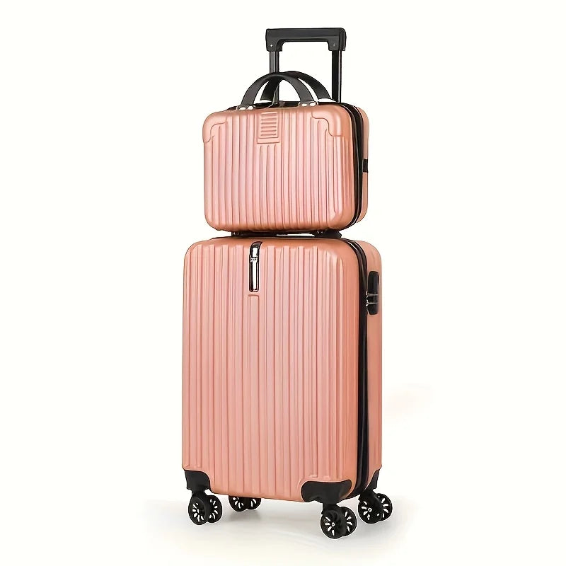 2 Piece Luggage Set With Carry On Bag 20 Inch Suitcase 14 Inch Handbag