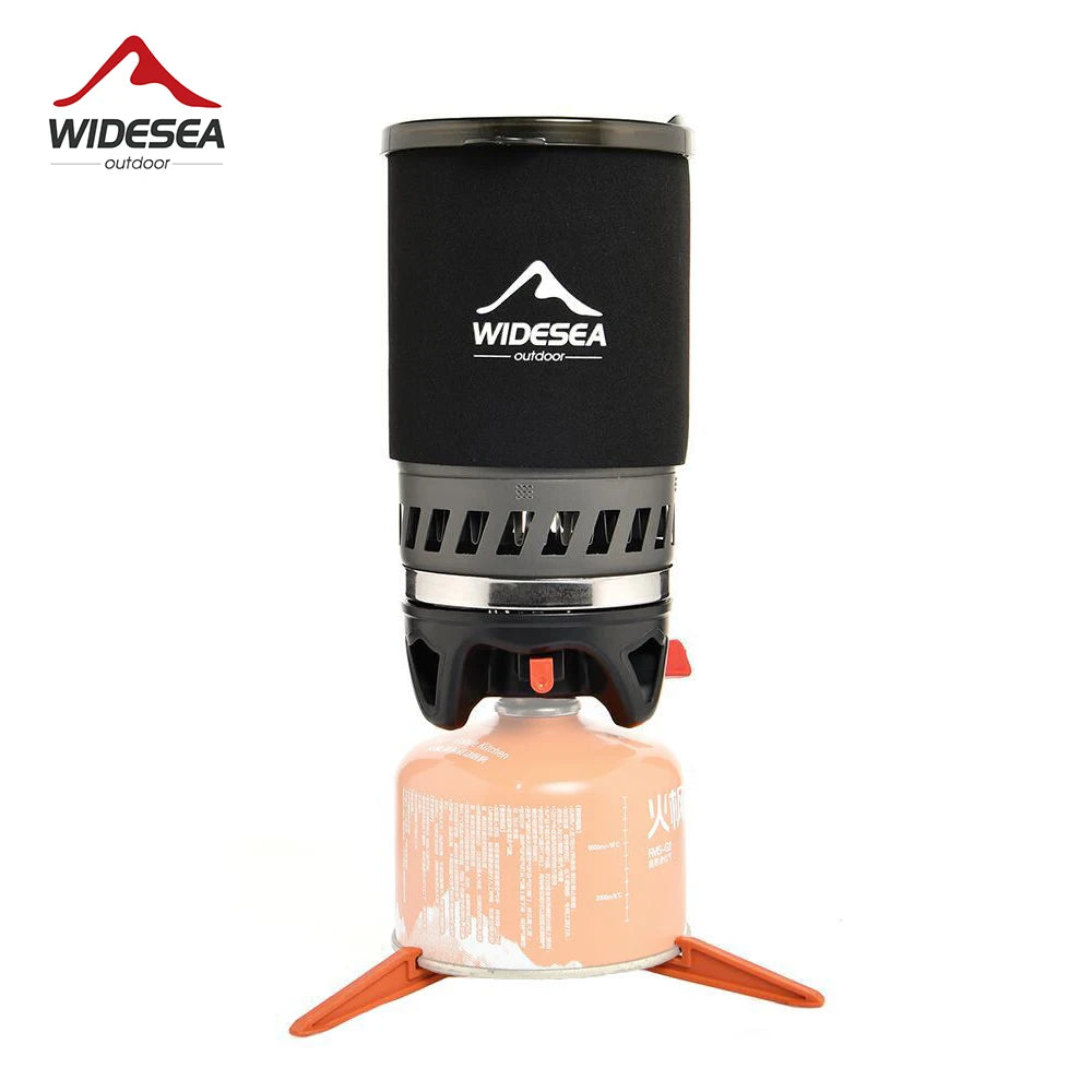 Widesea Camping Stove With Heat Exchanger Propane Burner And Cookware Set
