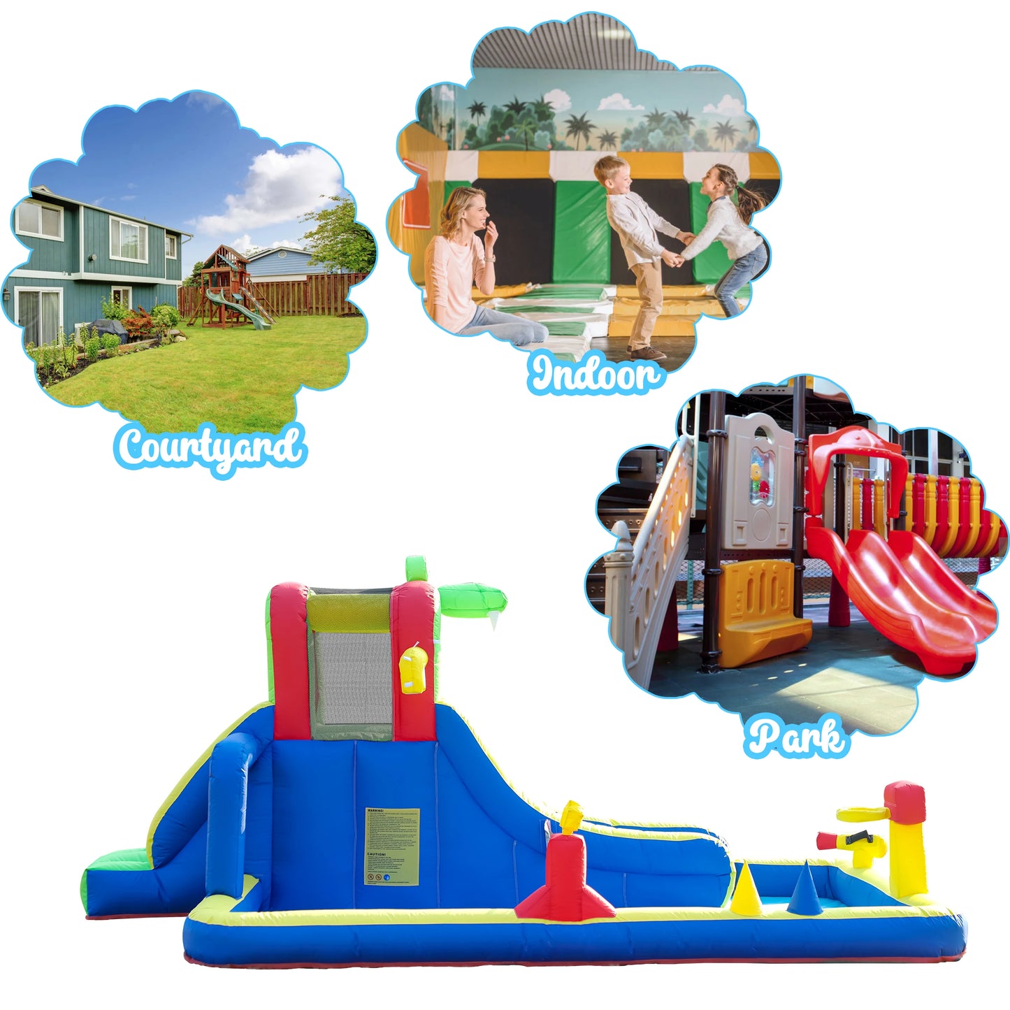 8 In 1 Crocodile Inflatable Water Slide Park For Kids