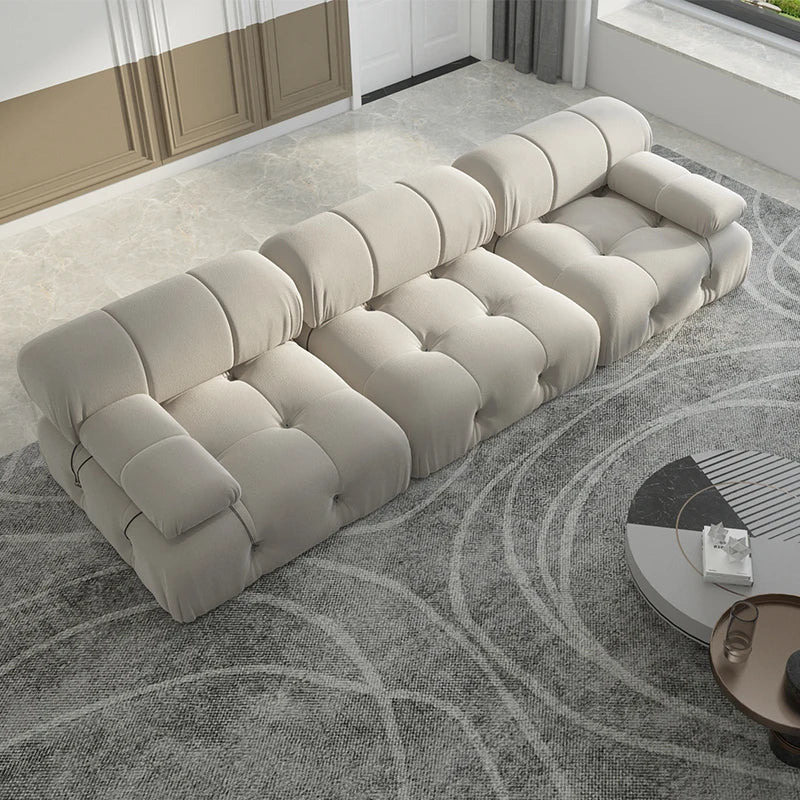 104 Inch Minimalist Modular Sectional Sofa Velvet Convertible 3 Seat Set Sdorens