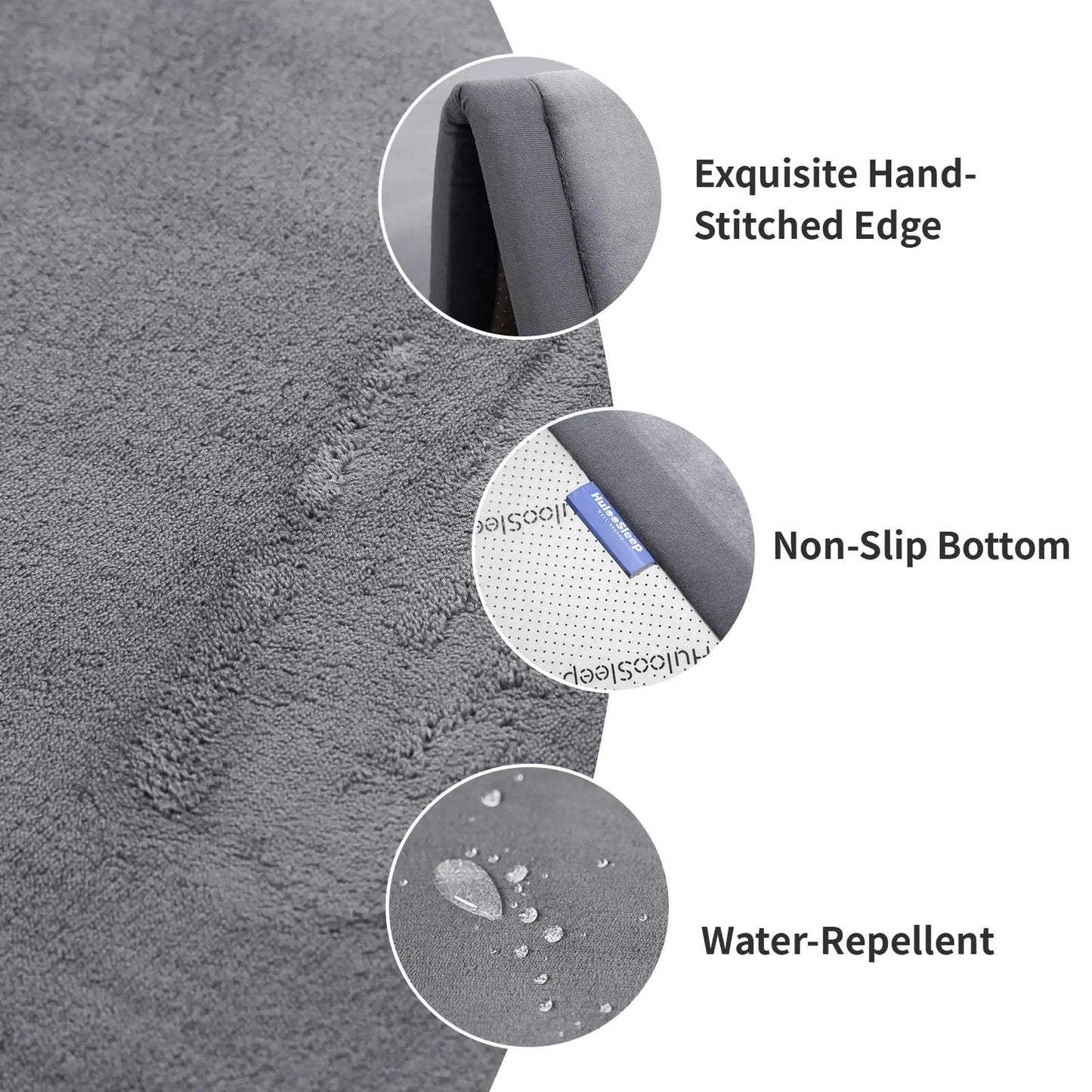 Huloosleep Baby Play Mat 1.3" Thick Foam Anti-Fall Cushion Mat for Kids Room Bedroom Bedside Rugs Coral Velvet Crawling Mat