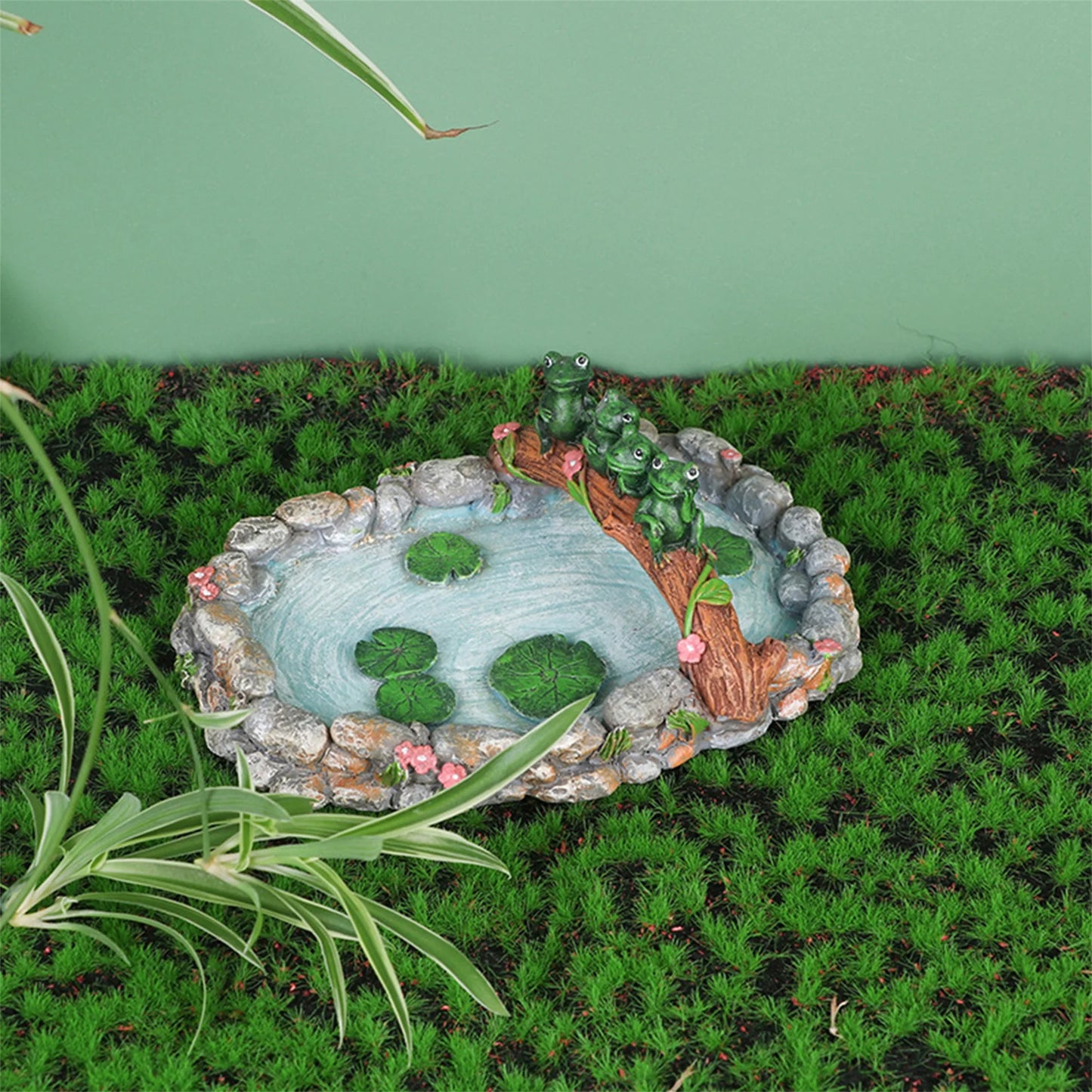 Whimsical Turtle Pond Garden Statue Outdoor Decor Figurine