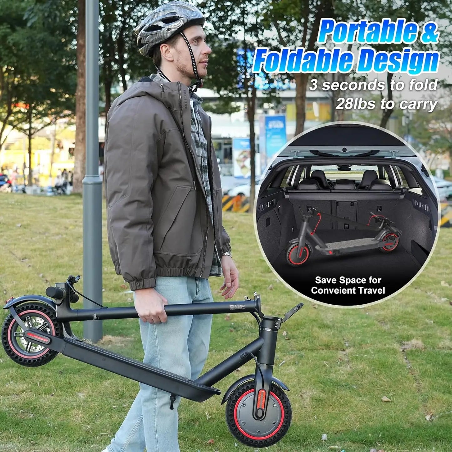 350W Folding Electric Scooter 36V Battery 18 MPH 15 Mile Range App