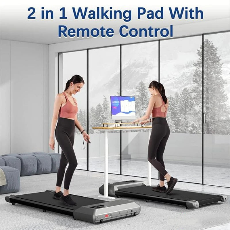 300lbs Capacity Home Treadmill 2.5HP 2 In 1 Walking Running Machine LCD Display
