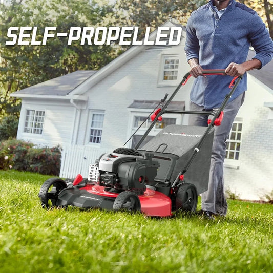 21" Self-Propelled Lawn Mower with 140cc Briggs & Stratton Engine - Heavy-Duty Steel Deck, 6 Cutting Heights