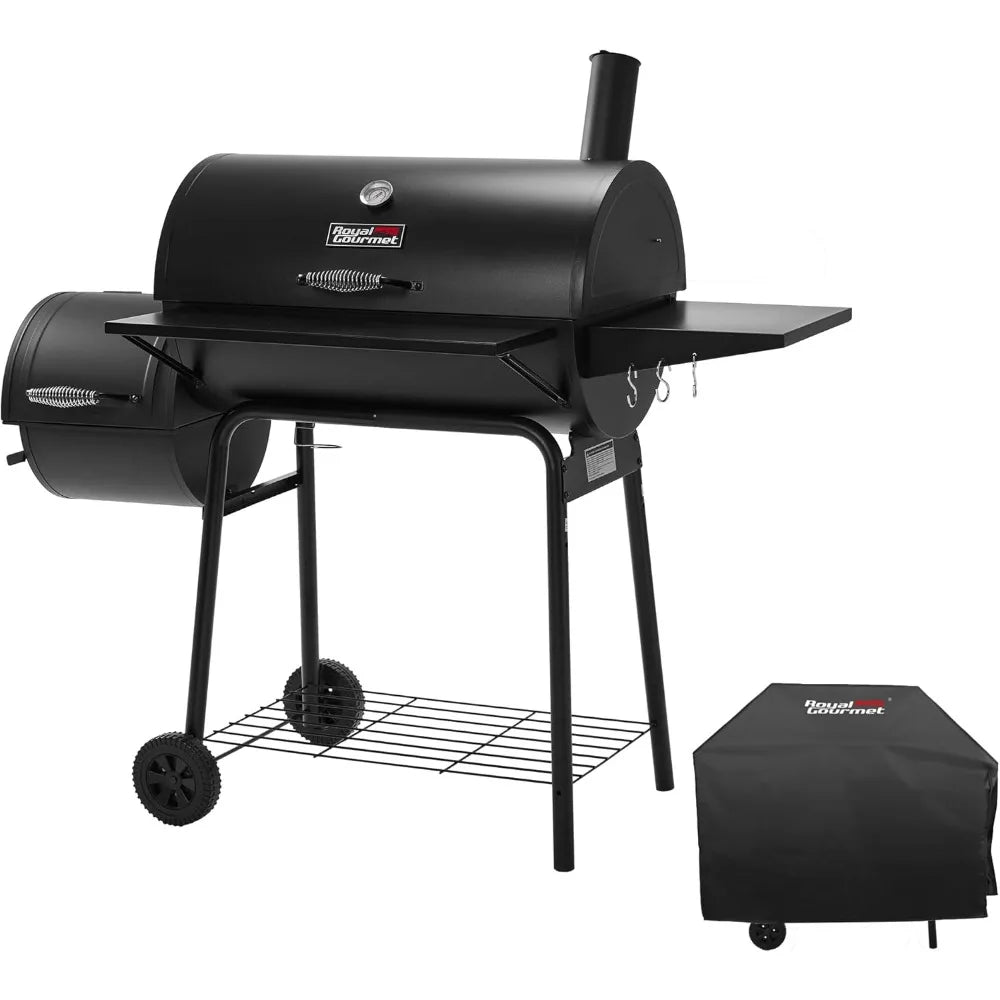 CC1830SC Charcoal Grill Offset Smoker With Cover 811 Square Inches Black Outdoor