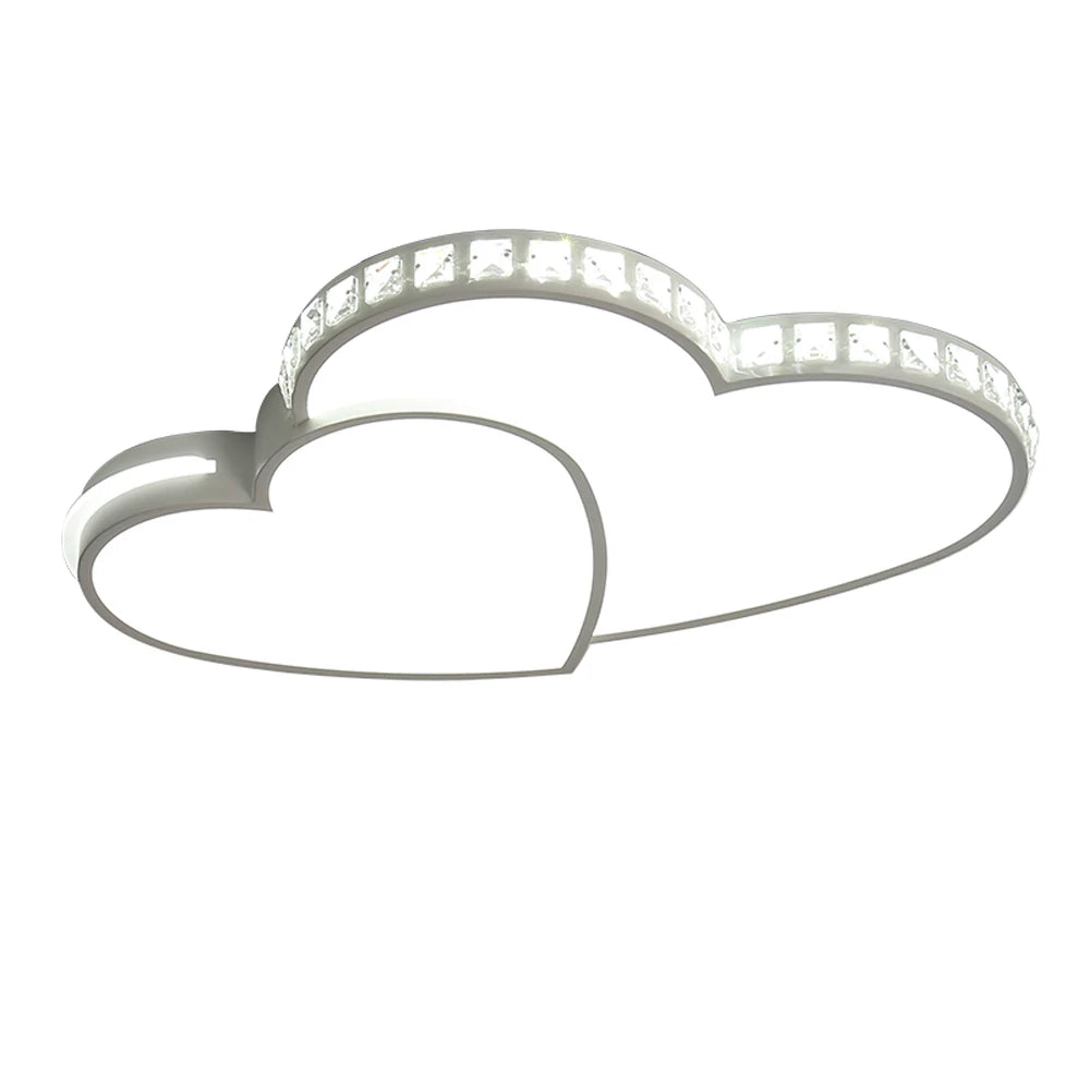 Modern Heart Shaped Crystal LED Ceiling Light Kids Room
