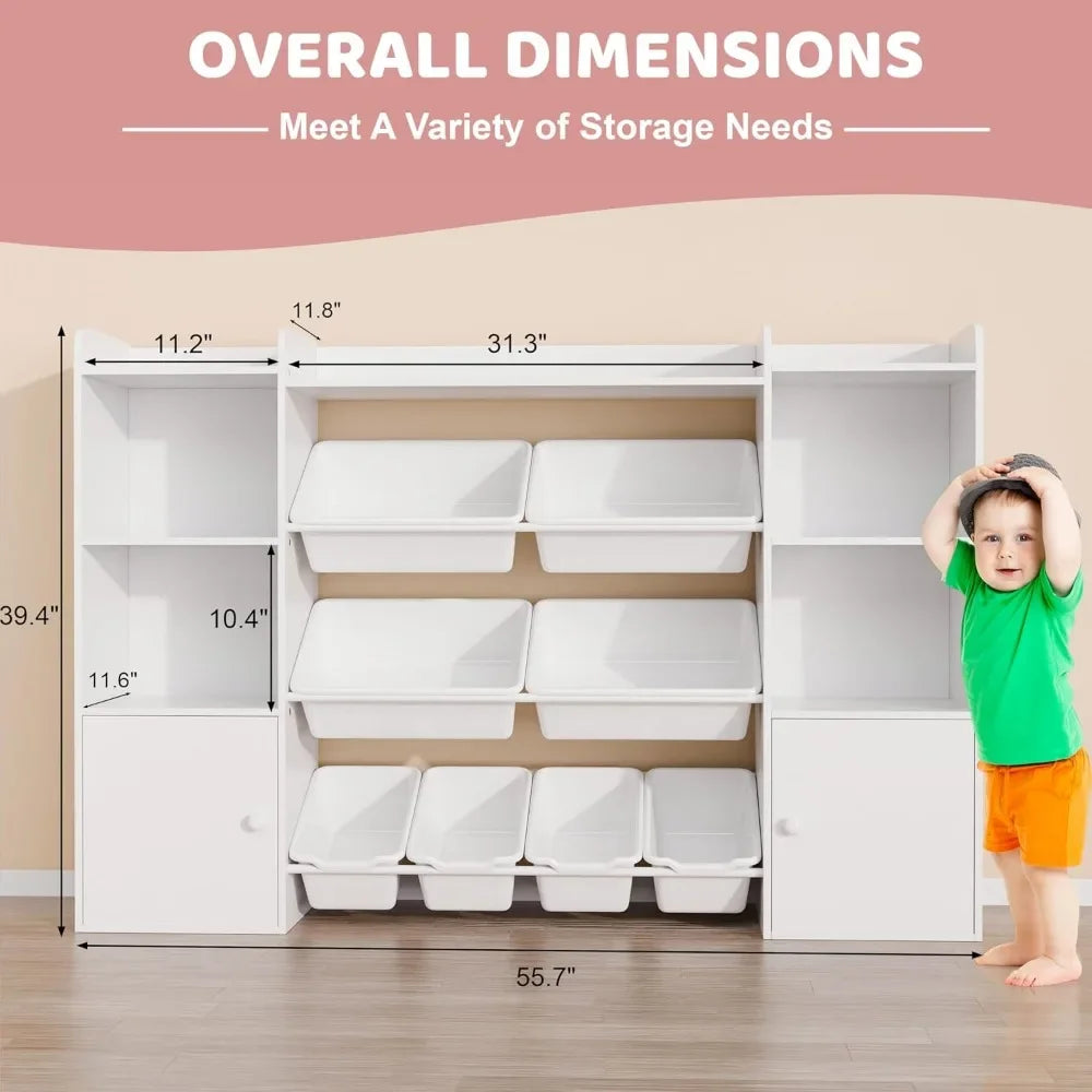 Kids Toy Storage Organizer With Eight Removable Bins