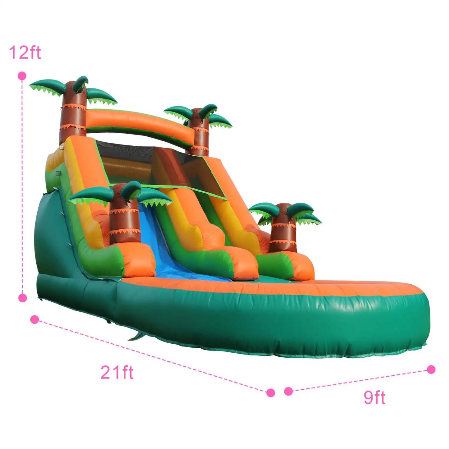 King Inflatable Water Pool With Double Slide Bubble Ball For Outdoor Summer Play
