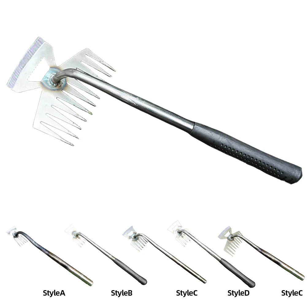 Multifunctional Garden Rake And Hand Weeder Weed Puller For Soil Loosening