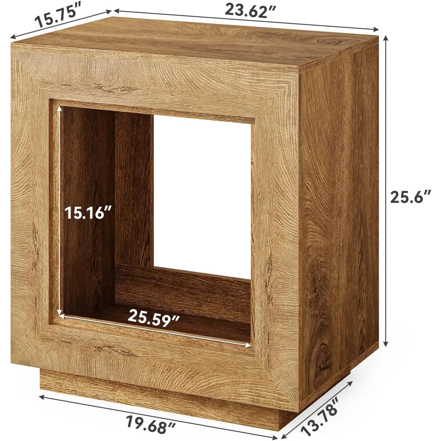 Little Tree End Table Wooden Square Side Table Farmhouse Sofa Side Tables