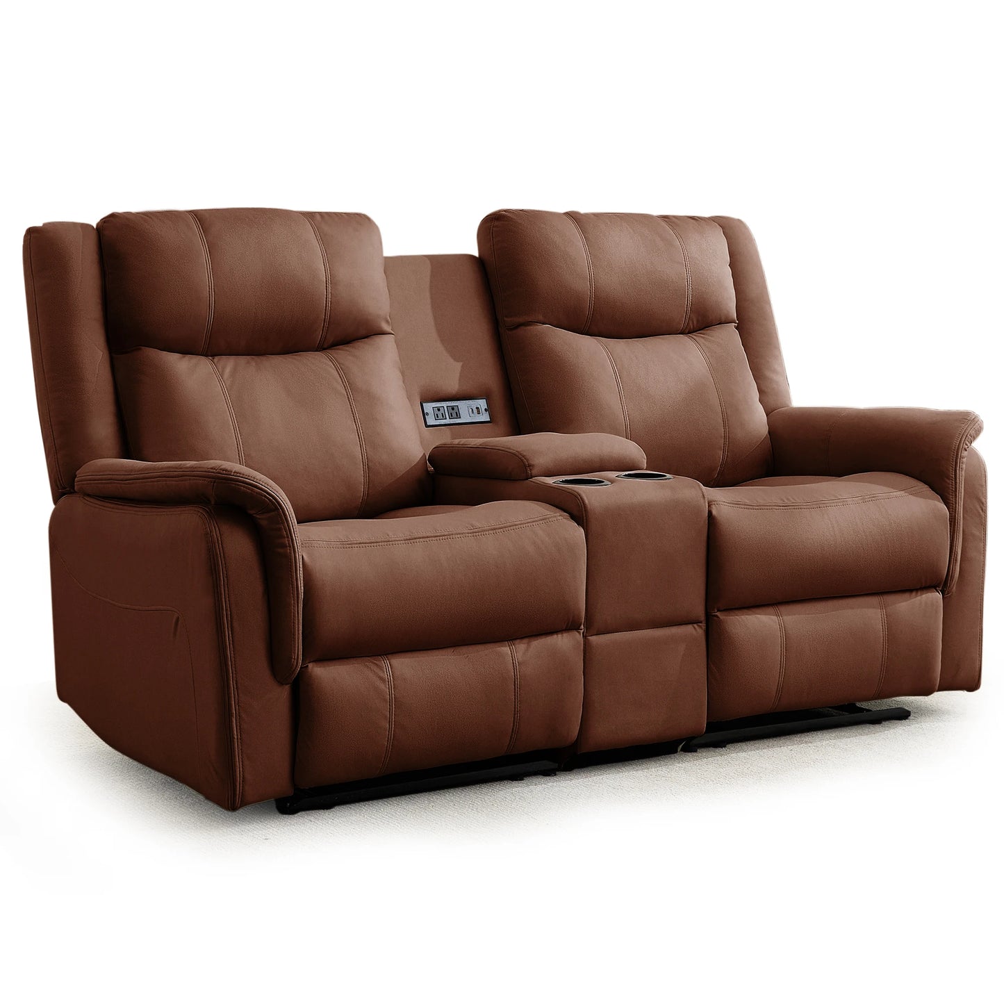 Korser 2 Seater Loveseat Recliner With USB Ports And Cup Holders Home Theater