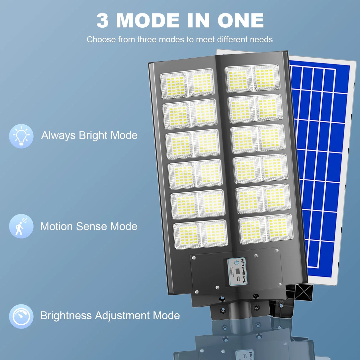 2 Pack 5000W Solar Street Lights Outdoor With Motion Sensor And Remote Control