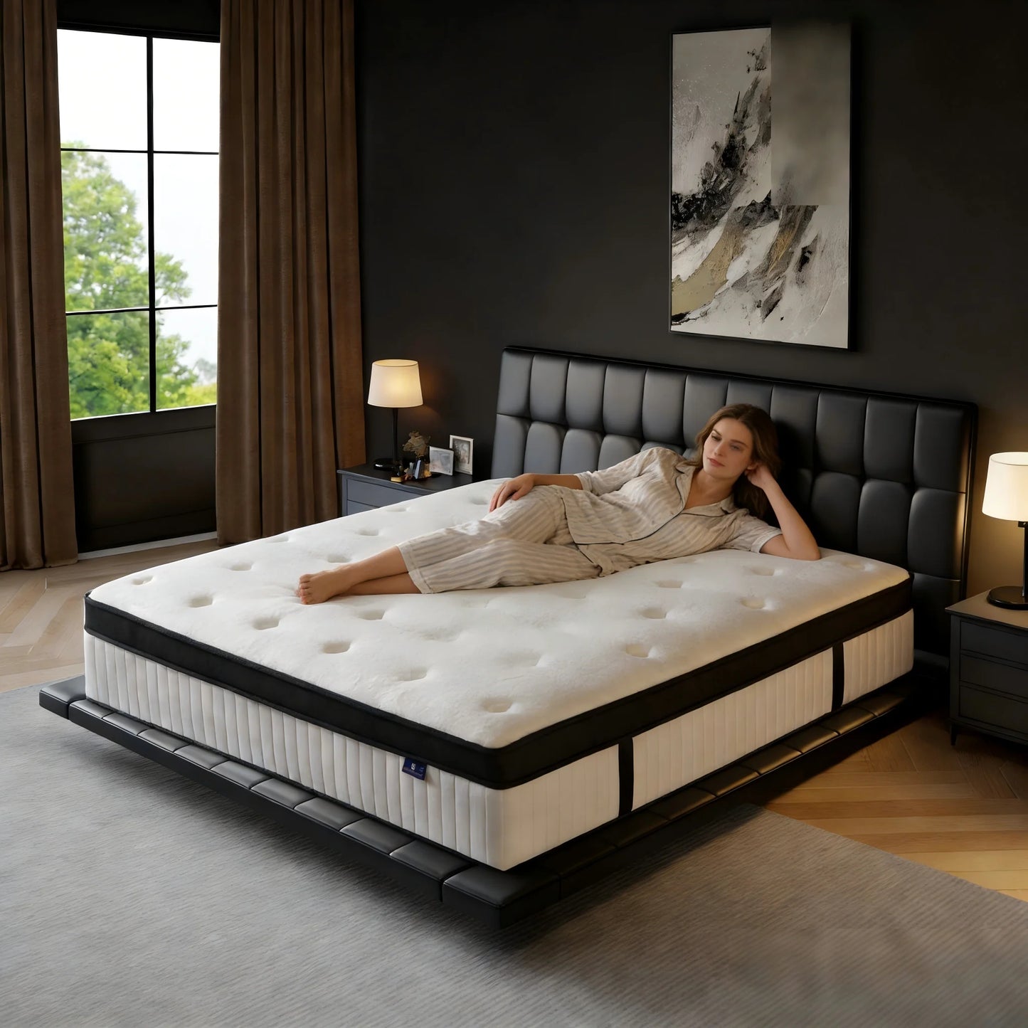 Madevos 10 Inch Hybrid Mattress In A Box Full Size Medium Firm Memory Foam Pocket Springs