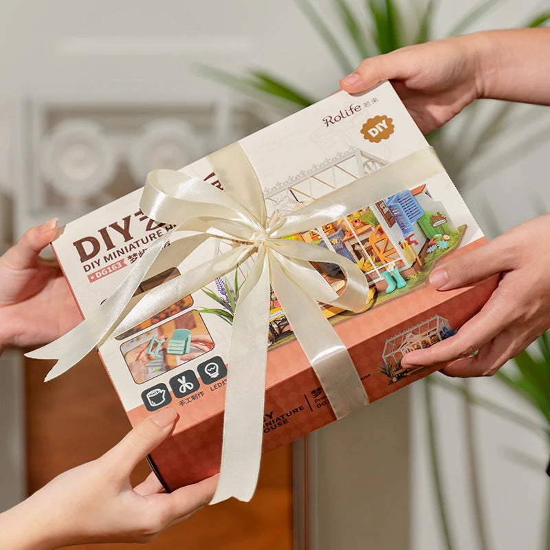 Robotime Rolife Dreamy Garden House DIY Miniature Wooden Dollhouse Kit