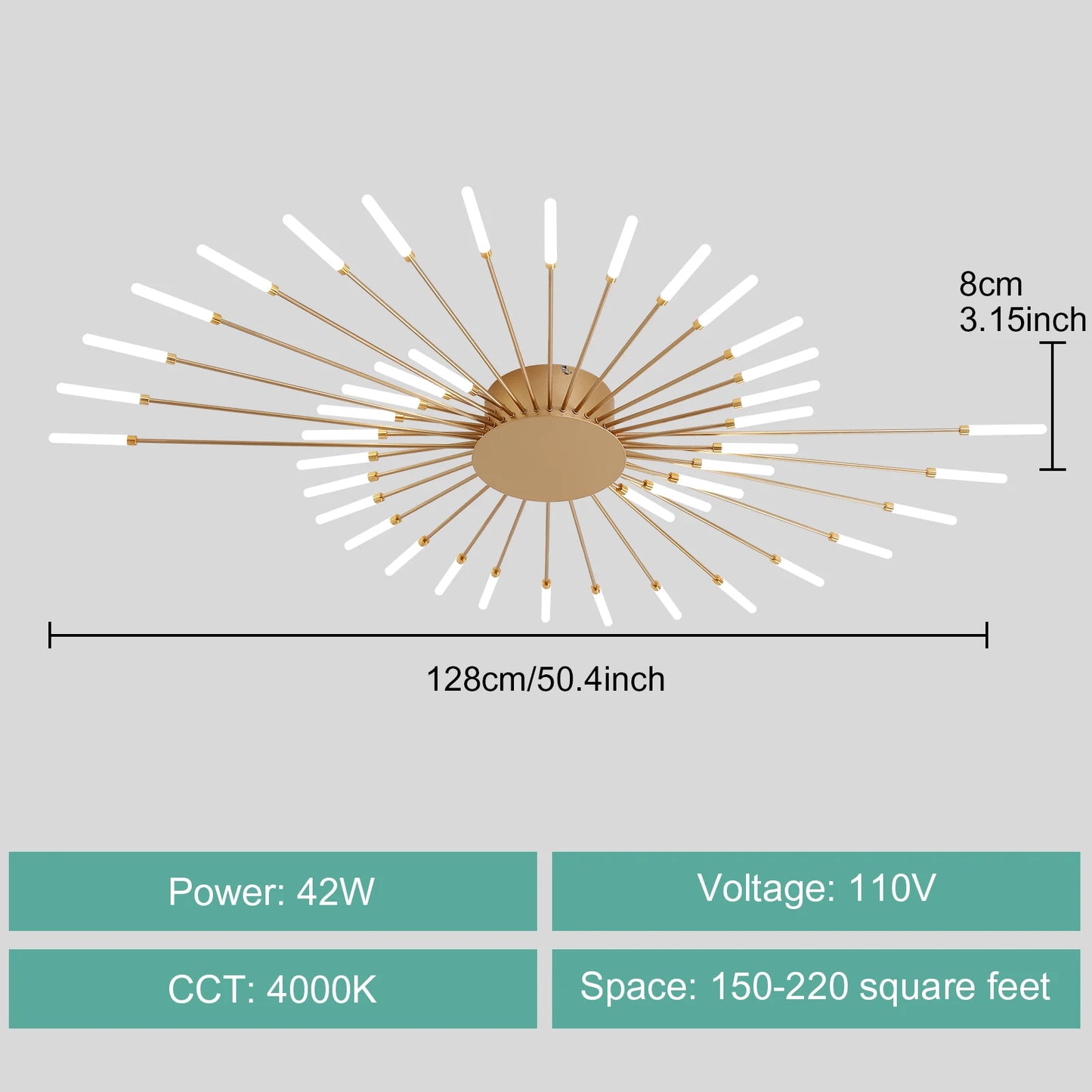 Modern LED Ceiling Light Gold Black Living Room AC 90 260V