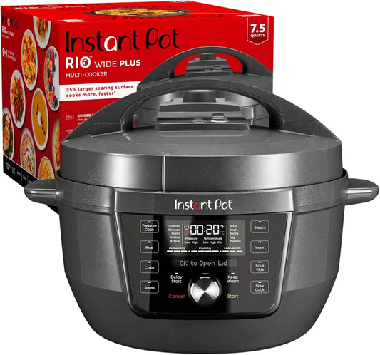 RIO Wide Plus, 9-in-1 Electric Pressure Cooker, 35% Larger Cooking Surface, WhisperQuiet Steam Release, Multi-Cooker, Slow Cook
