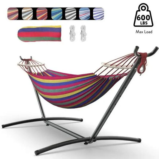 Gyroor Hammock With Adjustable Stand And Storage Bag 600 Pound Capacity