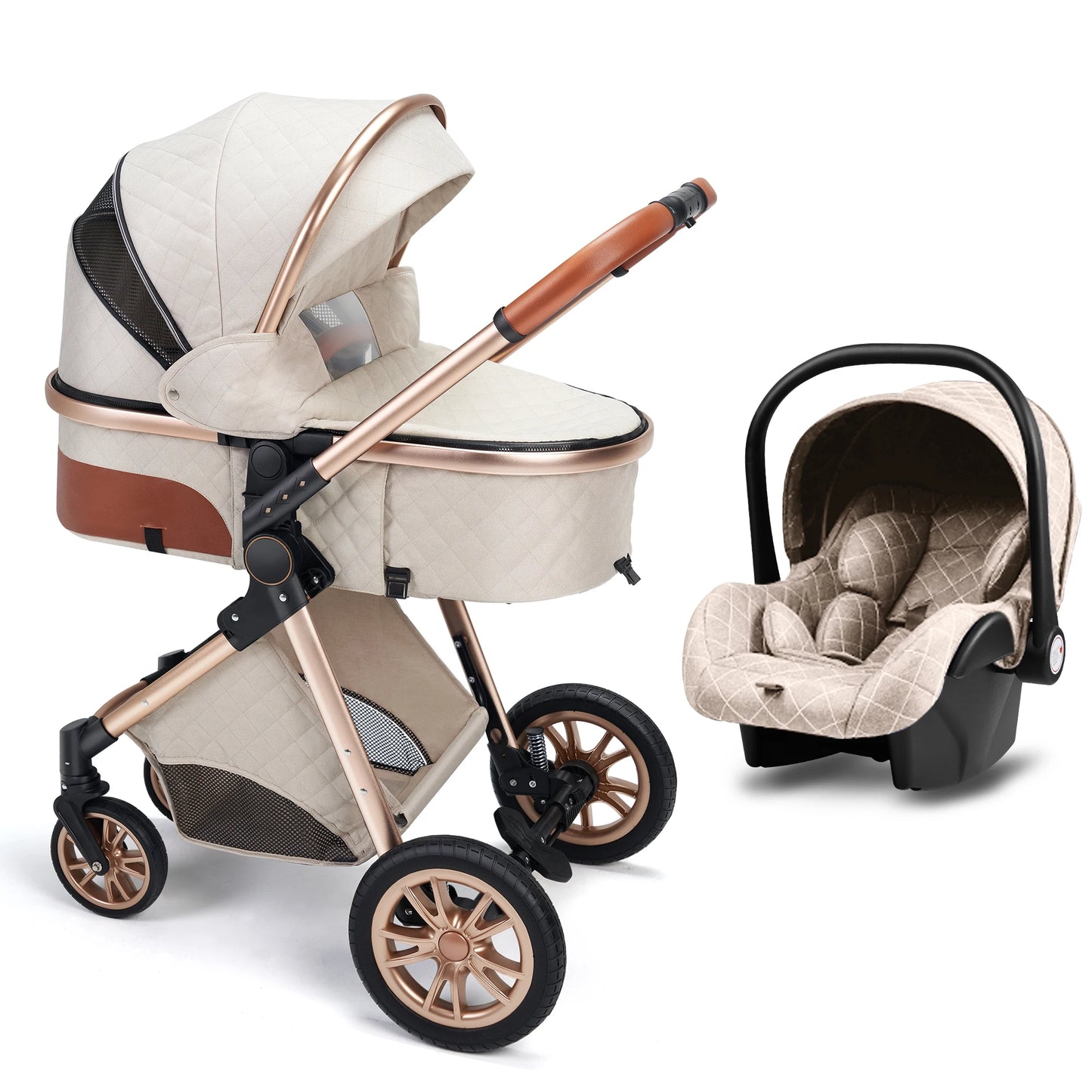 Vista Three In One Stroller Luxury Pram With Reversible Parent Facing Seat