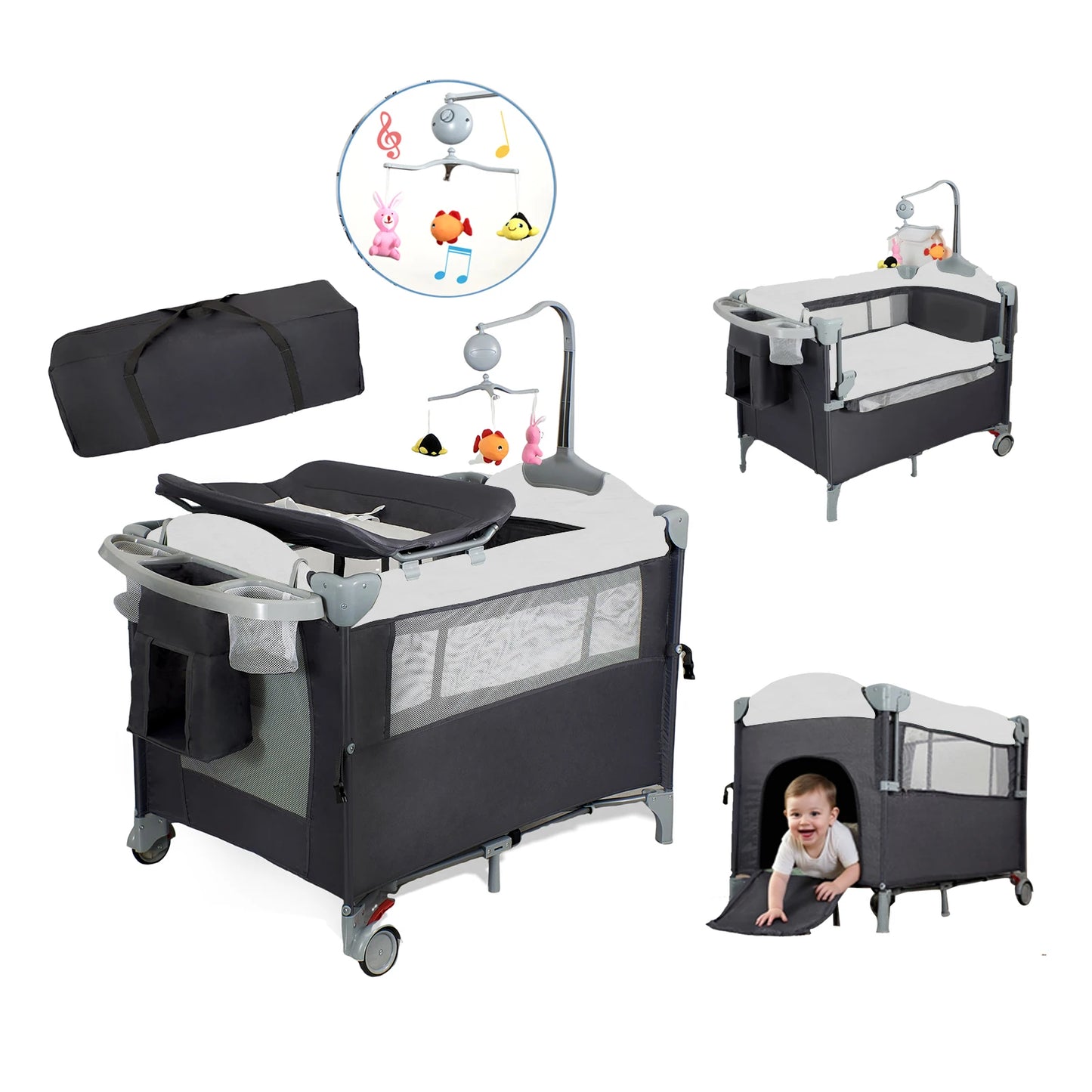 Pack N Play Portable Playard With Bassinet And Changing Table Newborn To Toddler