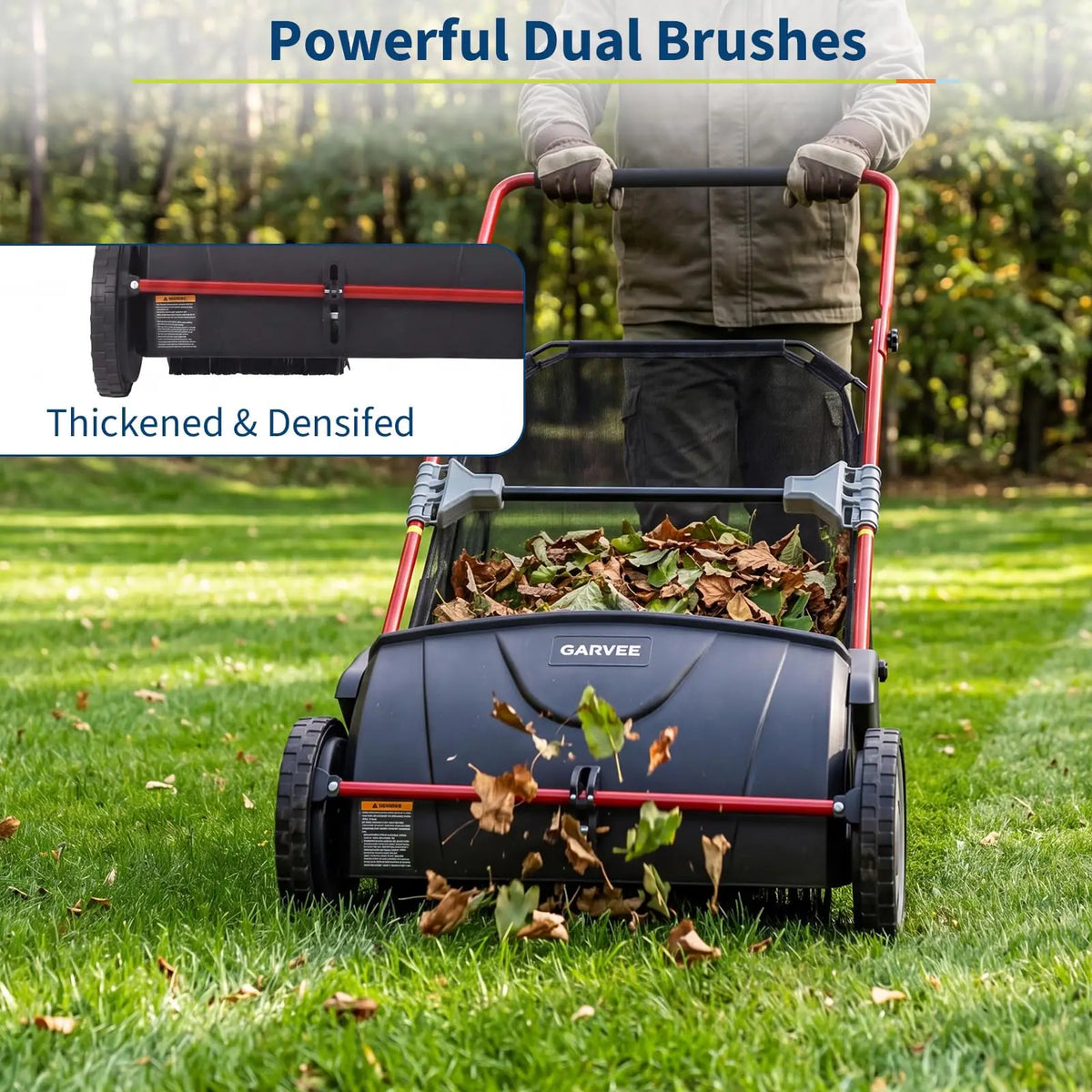 21 Inch Push Lawn Sweeper Manual Yard Leaf Grass Collector