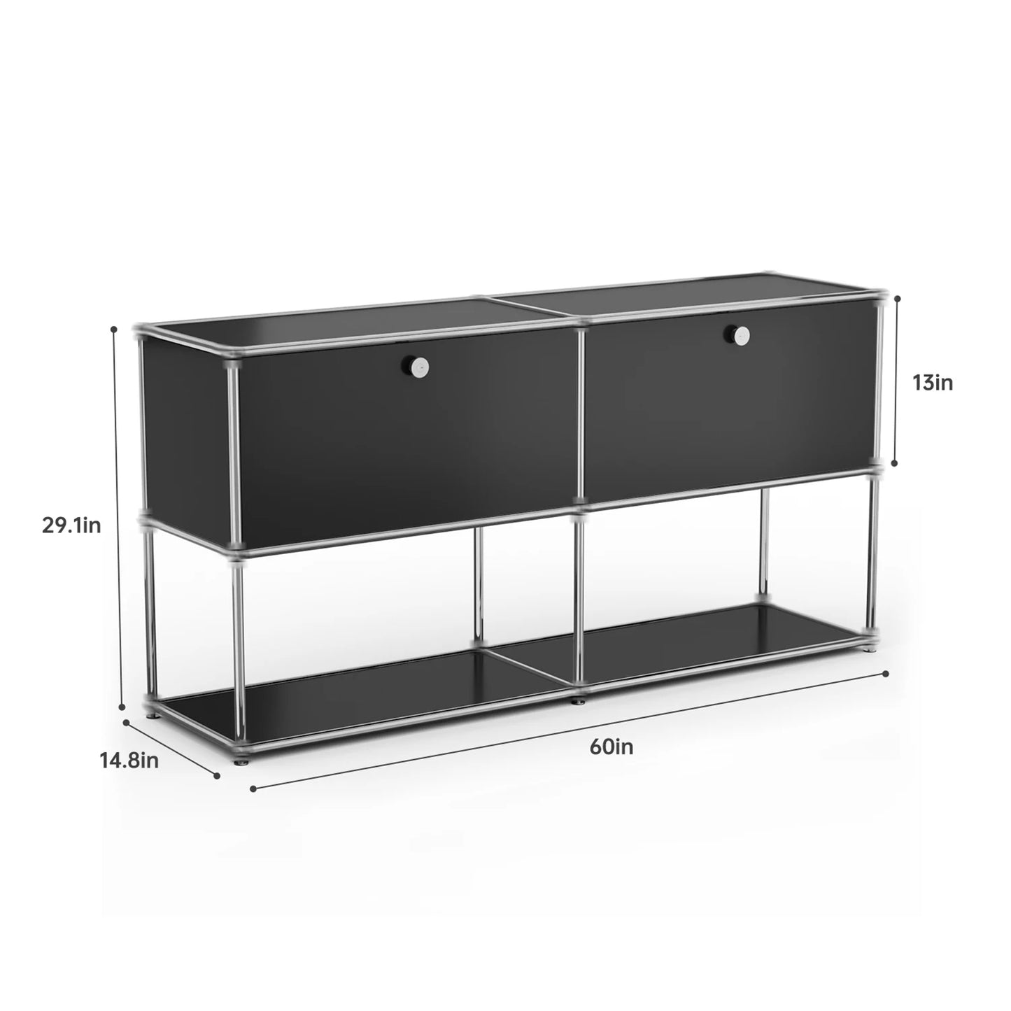 Modern Stainless Steel Storage Cabinet TV Stand Multi Shelf Organizer For Home