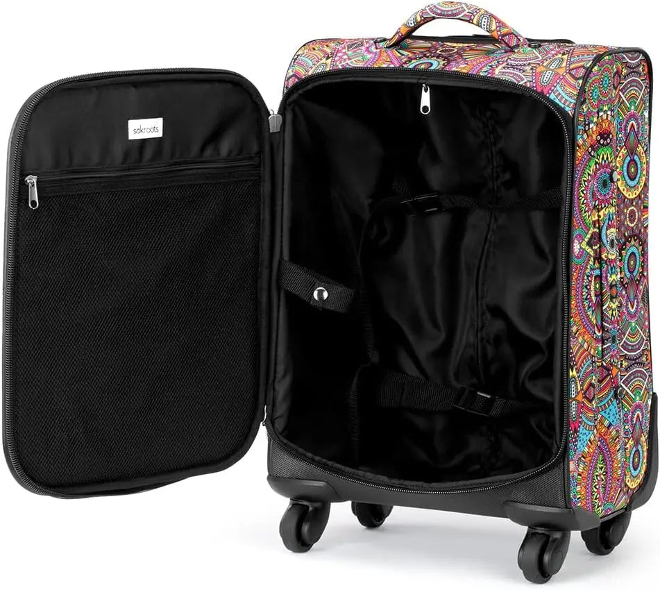 Sustainable 22 Inch Roller Suitcase for Travel Carry On Luggage
