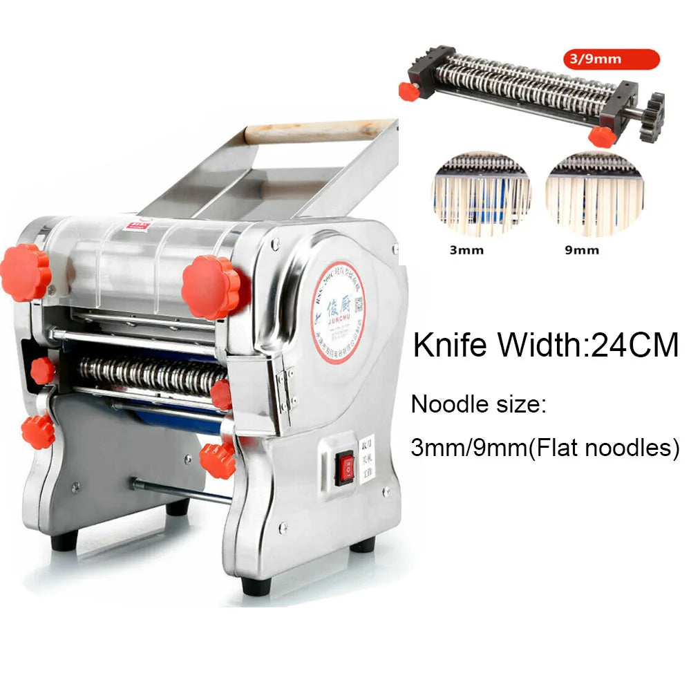550W Electric Pasta Maker Noodle Machine Stainless Steel Dual Knife