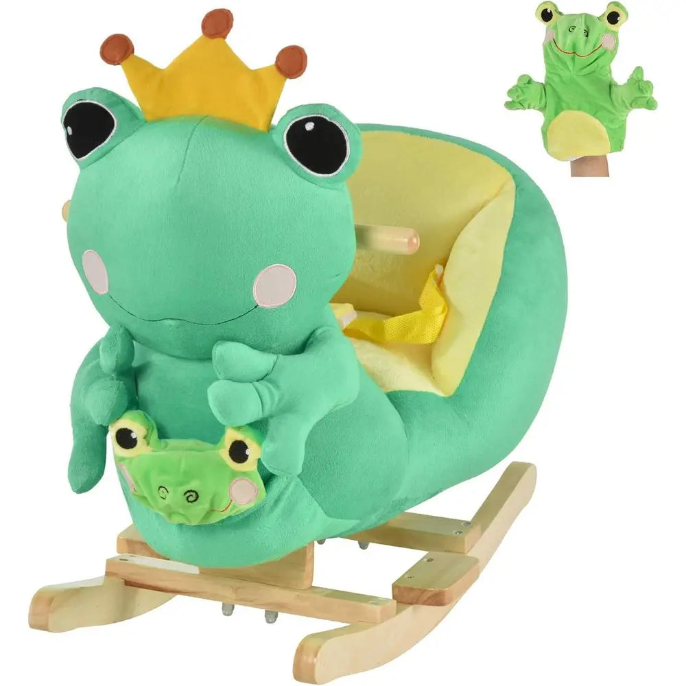 Rocking Horse Toy With Music Seat Belt And Plush Hand Puppet For 18 To 36 Months