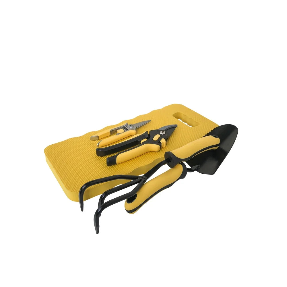 Metal Gardening Tools Set 5 Pieces Durable Hand Tools with Foam Knee Pad Indoor Outdoor Gardening Activities