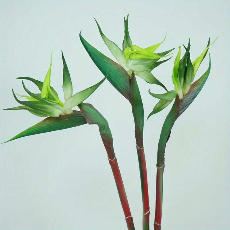 3 Piece Artificial Bird Of Paradise Flowers 24 Inch Long Stems For Home Decor