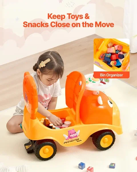 Ride On Toddler Push Car For 19-36 Months With Horn Music Under Seat Storage