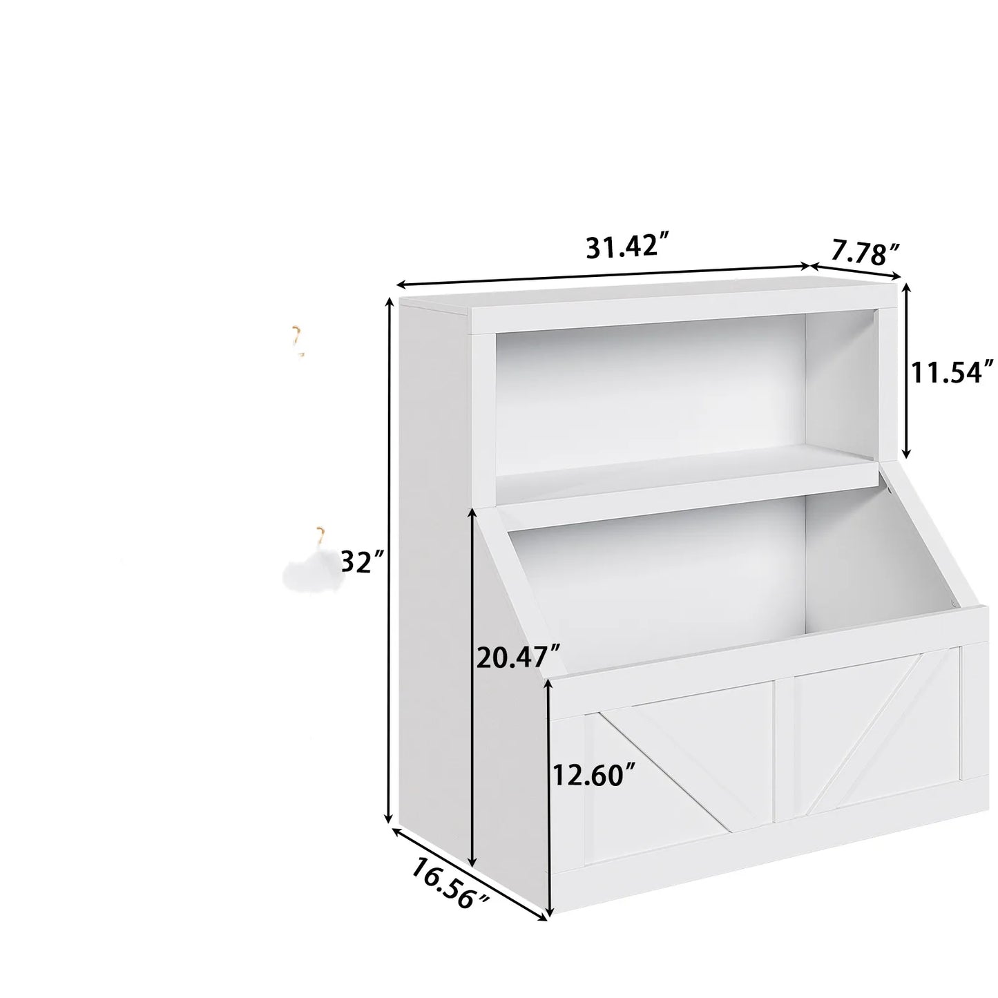 Engineered Wood Bookcase And Toy Storage Cabinet Two Tier