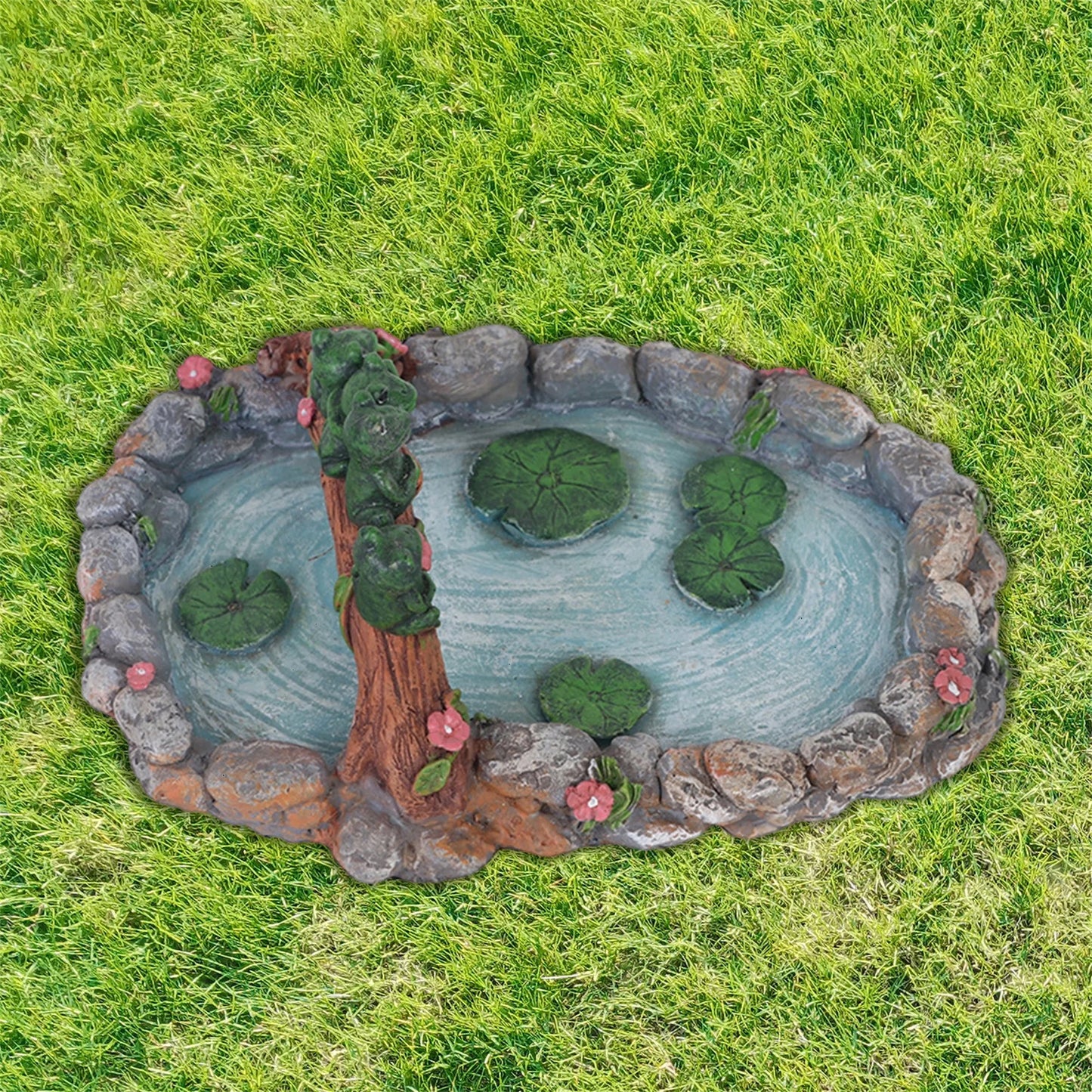 Whimsical Turtle Pond Garden Statue Outdoor Decor Figurine