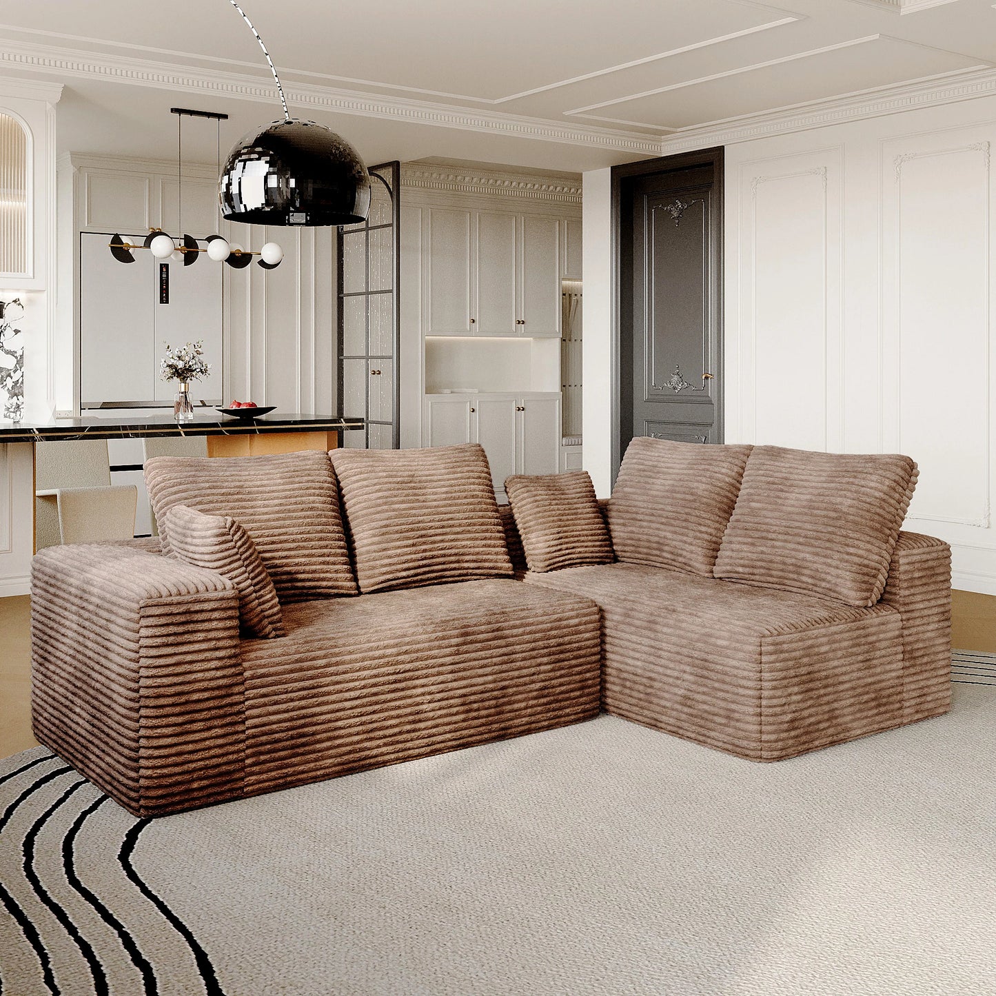 Sdorens 104 Inch Cloud Sectional Sofa With L Shape Chaise Living Room Bedroom
